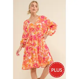 Orange/Pink print dress – Silver Linings Boutique
